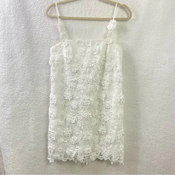 Zimmermann raie lace flower mini dress - ivory